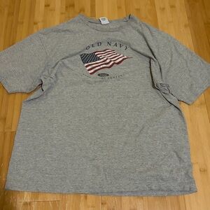 Old Navy Gray Tee with Flag Graphic